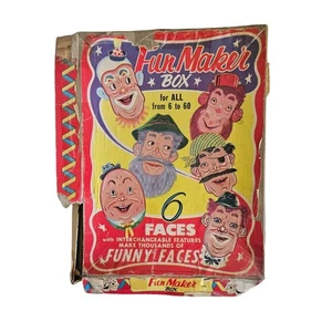 1954 SaalField Fun Maker Box Funny Faces 6 austauschbare Puzzles OVP - Bild 1 von 6