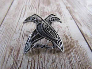 Raven Tie Tack Lapel Pin Brooch Viking Jewelry T14 - Picture 1 of 2