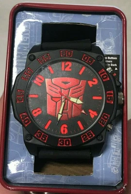 Reloj de muñeca Transformers Accutime rojo Autobot para hombre nuevo en estuche Foto 1 de 4