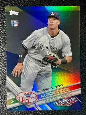 2017 Topps Opening Day Blue Rainbow Foil #147 Aaron Judge RC Rookie  - Image 1 of 2
