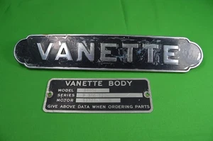 Original Vanette Emblem Ornament mit Data Body Plate, Schwarz & Chrom - Bild 1 von 3