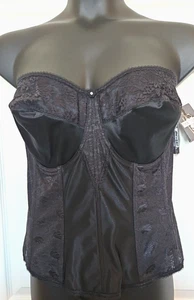 Dominique Colette Size 42F Black Lace Nylon Corset Bridal Bra Padded Boned - Picture 1 of 6