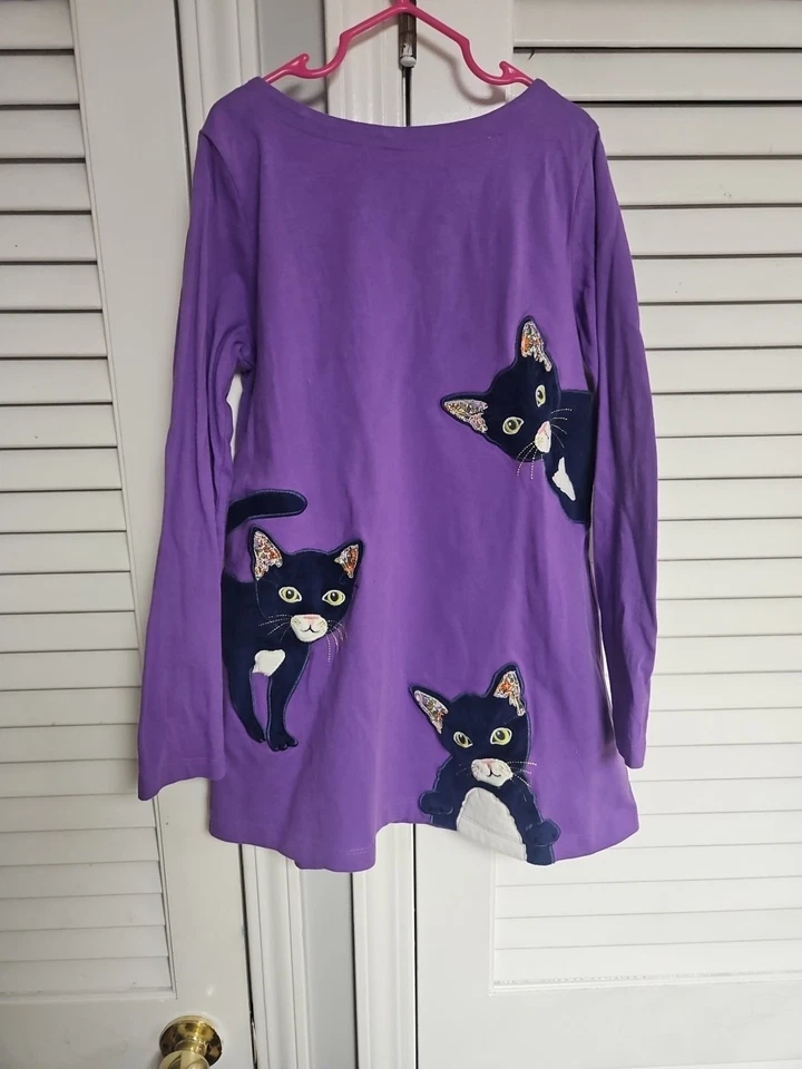 Túnica Jersey Gatos Mini Boden Appliqué Nueva con Etiquetas Foto 1 de 1