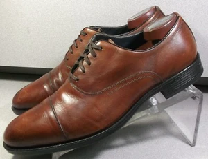 246332 PFi60 FLYNCH MEN SHOE 11.5 M TAN LEATHER MADE IN ITALY JOHNSTON & MURPHY - Picture 1 of 6