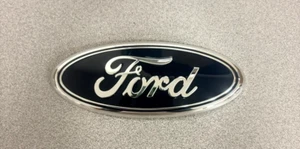 FORD 175mm X 70mm BLUE & SILVER BADGE BONNET BOOT C-MAX FIESTA FOCUS KA CONNECT - Picture 1 of 2