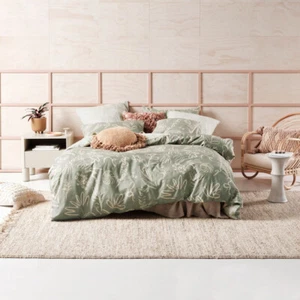 Linen House Adley Eucalyptus Doona Quilt Cover Set Queen, King & Super King Size - Picture 1 of 8