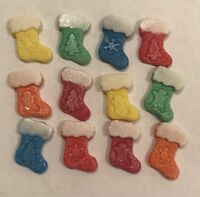 24 EDIBLE SUGARPASTE ICING HOLLY CHRISTMAS PARTY CAKE TOPPERS