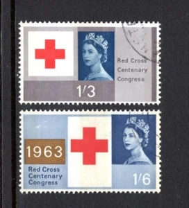 GB 1963 RED CROSS sg643p + sg644p PHOSPHORS FINE USED CAT £57 (2024) - Picture 1 of 1