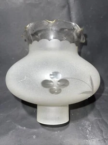 VINTAGE FROSTED GRAPE CUT GLASS SHADE 1 5/8 INCH NECK - Picture 1 of 12