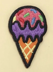 Emoji de helado planchado en parche Artist Union bordado coser apliques hágalo usted mismo - Imagen 1 de 2