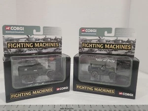2 New Corgi Tank US Army Willys Jeep Fighting Machines - Picture 1 of 10