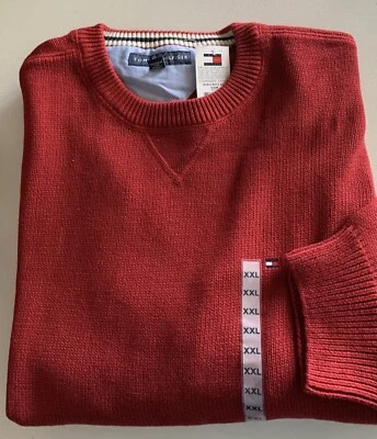 NWT Tommy Hilfiger Knit Crewneck Winter Sweater Red Size XXL - Image 1 of 2
