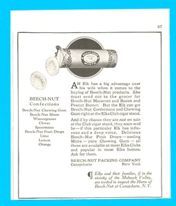 Pubblicità antica stampa caramelle gomma da masticare noce faggio 1923 - Foto 1 di 3