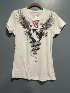 FAMOUS STARS AND STRAPS Womens Shirt Size XL Wings Rare NEW NWT - Picture 1 of 6