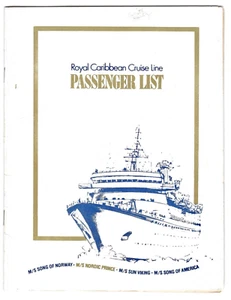 Elenco passeggeri Royal Caribbean Cruise Line 11 maggio 1985 - Foto 1 di 4