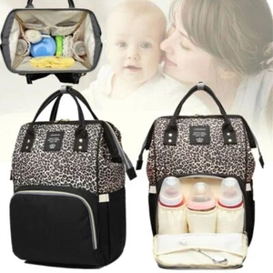 Wickelrucksack Wickeltasche Reise Windeltasche Rucksack Babytasche Mama Leopard - Picture 1 of 14