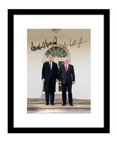 Donald Trump & Benjamin Netanyahu 8x10 Signed photo US president Israel Jewish - Picture 1 of 2