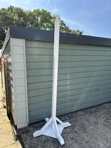 Wedding Sign Post Freestanding in white with wrought iron hanger. Great indoors - Picture 1 of 4