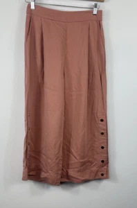 Sheike women's dress pants pink high rise wide leg 3/4 length buttons Size 10 - Picture 1 of 12