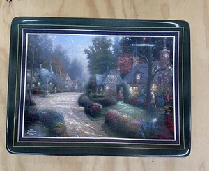 Thomas Kinkade Plate/Tray Cobblestone Lane 1998 The Bradford Exchange #6559A - Picture 1 of 11