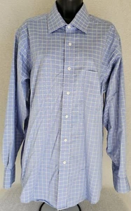 Eagle Mens Shirt Size 16.5 34/35 Blue White Yellow Striped - Picture 1 of 24