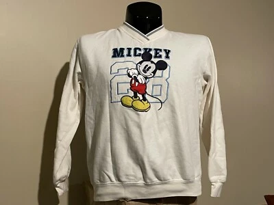 MICKEY MOUSE Suéter Vintage Bordado WALT DISNEY Cuello en V Años 90 Mediano Foto 1 de 4