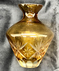 Vase vintage en verre ambre coupé pour clair 4,5"