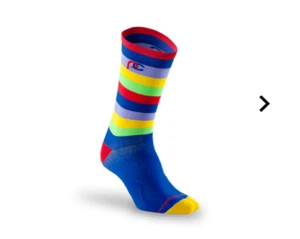 NWOT Pro Compression PC Racer MultiColor Stripes Mid-Calf Compression Socks - Picture 1 of 3