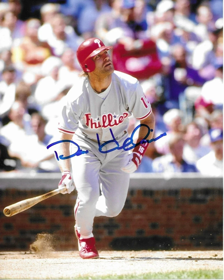 DAVE HOLLINS Signed Autographed 8x10 Baseball Photo Philadelphia Phillies COA - Image 1 of 1