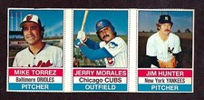 1976 Hostess 3 Card Panel, Torrez, Morales, Hunter, VG-EX!