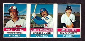 1976 Hostess 3 Card Panel, Torrez, Morales, Hunter, VG-EX!