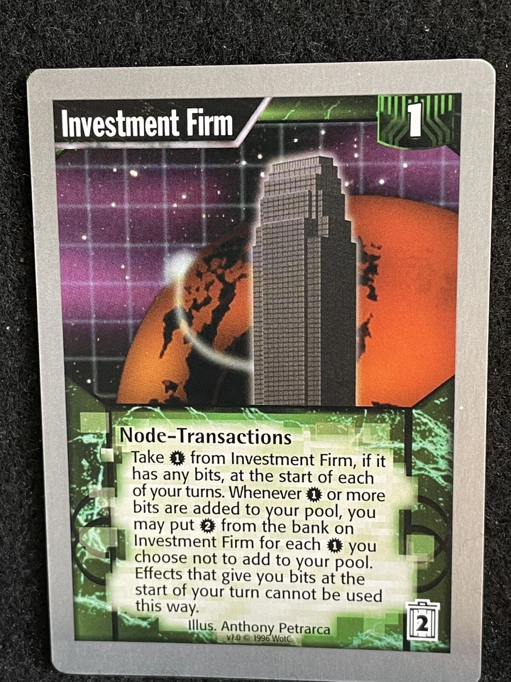 Netrunner 1996 WOTC Uncommon Node - Investment Firm (FREE SHIPPING)  - Image 1 of 1