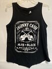 Johnny Cash Shirt Size Large Womens Man in Black Tank Top Zion Tight Casual