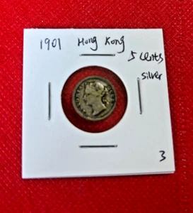 1901 Hong Kong 5 CENTS COIN - NICE WORLD COIN !!! - Picture 1 of 2