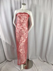 CORAL-TREE-DESIGN-EMBROIDER-AND-BEADED-WITH-RHINESTONES-AND-PEARL-ON-A-MESH CO - Imagen 1 de 9