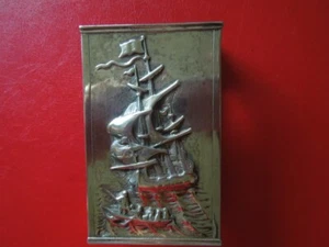 J5761 ANTIK/VINTAGE STREICHHOLZHALTER NIEDERLÄNDISCHES SCHIFF 833 SILBER Gewicht 110 GR SIEHE BESCHREIBUNG - Bild 1 von 7