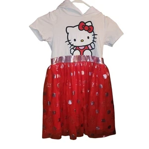 Hello Kitty Hooded Dress Girls Red Tulle Skirt L (10-12) - Picture 1 of 7