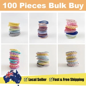 100pcs BULK BUY Kids Hair ties Elastic ponytail holder Seamless 3CM  - Picture 1 of 5