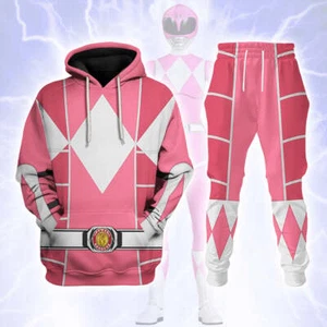 Pink Mighty Morphin Power Ranger Cosplay C2 - Hoodie Set, Sweatshirt, - Picture 1 of 10