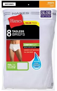 Hanes Herren weiße Slips FreshIQ ComfortSoft Comfort Flex Bund 8er-Pack - 2X, 3X - Bild 1 von 2