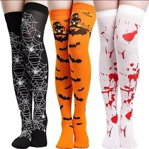 Men / Women Knee High Stockings Halloween Easter Nurse Skeleton Blood Socks Skul - Picture 1 of 1