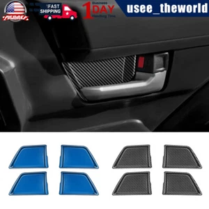 4X Interior Door Handle Bowl Cover Trim For Toyota Tacoma 2024 2025 Carbon Fiber - Foto 1 di 14