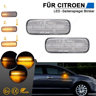Led Spiegelblinker Aussenspiegel für Citroen C4 I MK1 | BJ 2004-2011 | Klarglas - Bild 1 von 4