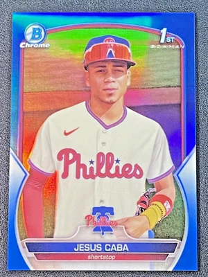 2023 Bowman Chrome JESUS STARYLN CABA 1st TRUE BLUE REFRACTOR SP /150 Marlins - Image 1 of 2