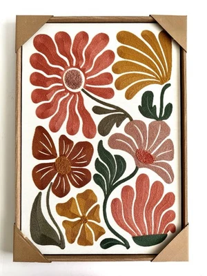New BP Home Textile Embroidery Woven Wall Art Retro Bloom Garden Decor 18”x26” - Image 1 of 4
