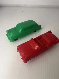 2 Aurora Illinois Processed Plastic Toy Car Chevy Nomad & Cadillac Eldorado - Picture 1 of 15