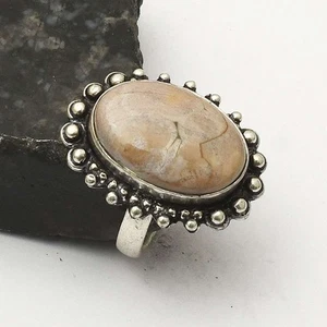 Jasper Gemstone Ethnic Handmade Ring Jewelry Gift For Sis US Size-6.5 AR 55381 - Picture 1 of 1