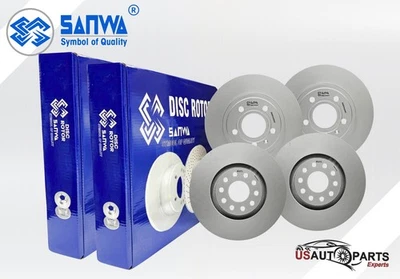 FRONT AND REAR BRAKE ROTOR SET GEOMET COATED FOR AUDI A4 A4 QUATTRO 2005-2009 — 第 1/4 张图片