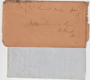 North Pownal Maine DPO Brief mit Briefinhalt Stempellos Env bezahlt 3 (J295) - Bild 1 von 1