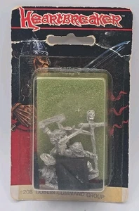 HEARTBREAKER 28MM #208 GOBLIN COMMAND GROUP WARGAMING FIGURES WARHAMMER STYLE - Picture 1 of 2